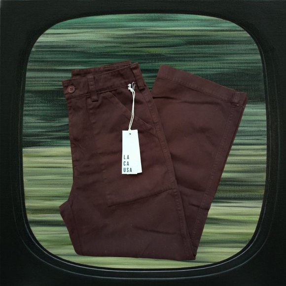 Lacausa Brushed Stella Trousers - Chocolate - utility straight pants - Picture 1 of 4